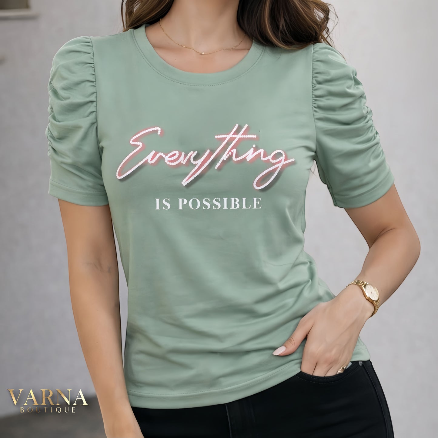BLUSA MANGA BOMBACHA
