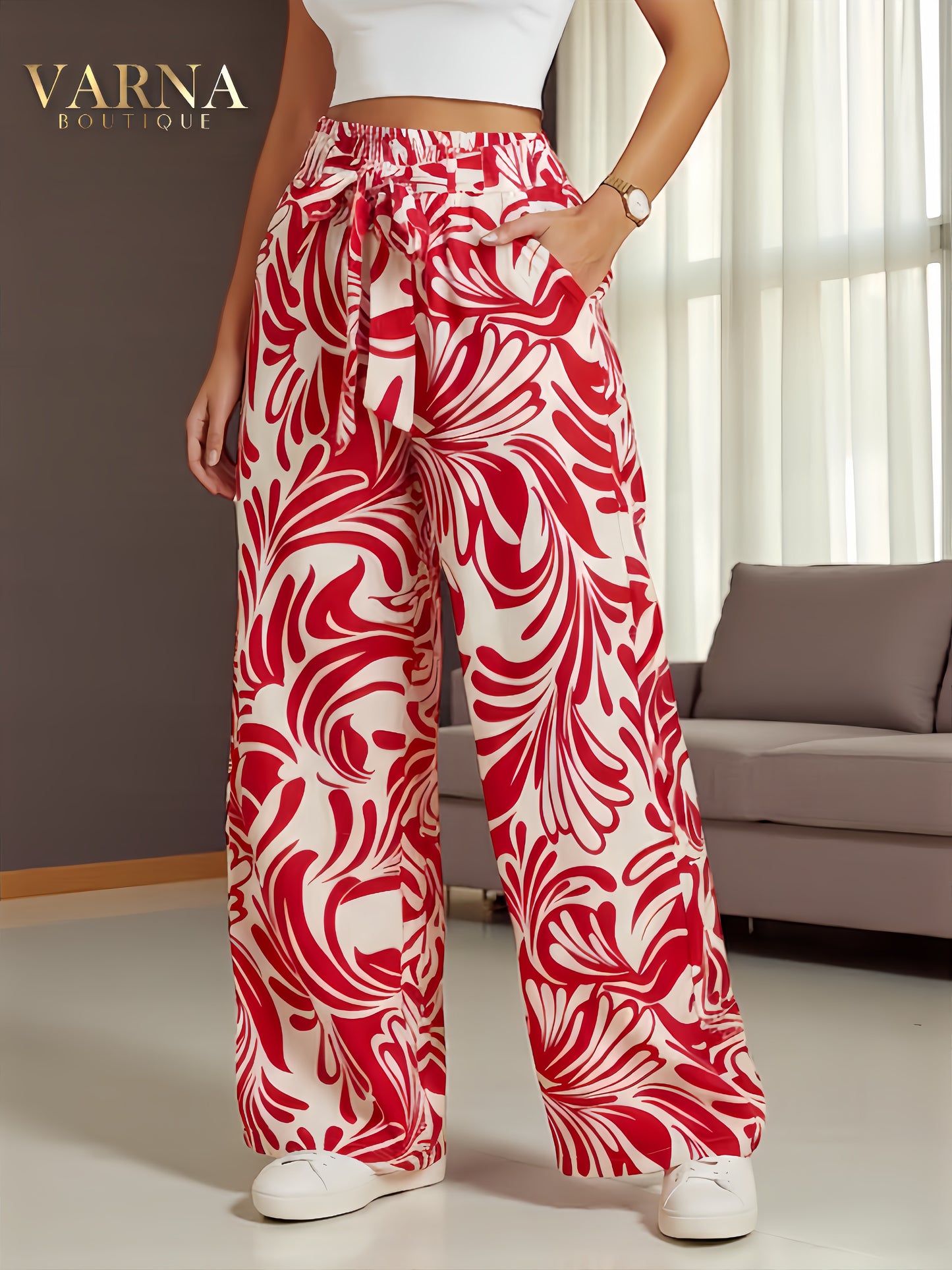 PANTALÓN ESTAMPADO HOJAS