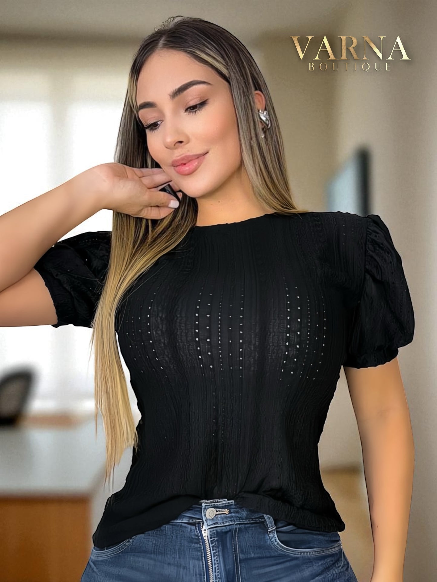 BLUSA TELA GALLETA BOMBACHA